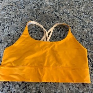 Lululemon energy bra longline size 12 yellow